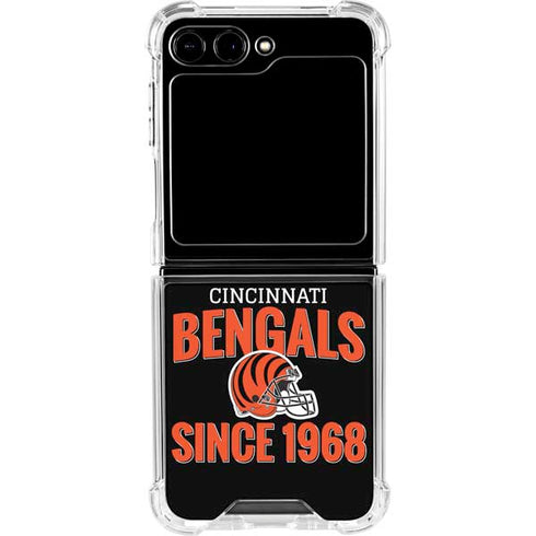 NFL Cincinnati Bengals Helmet Galaxy Z Flip6 Clear Case
